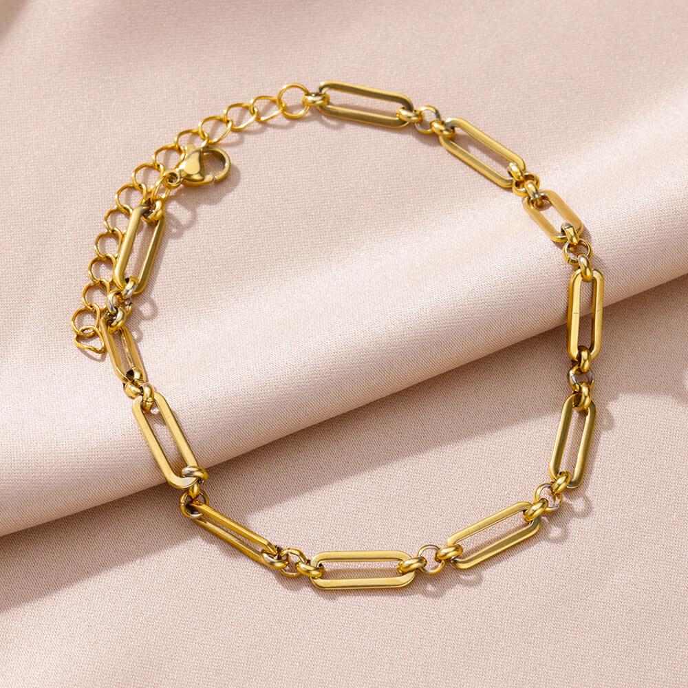 Fußkettchen für Frauen Edelstahl Goldfarben Kette Fußkettchen Weiblich Sommer Strand Accessoires Fuß Bein Armbänder Mode Zirkon