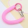 With Metal Clasp Key Chain Holder Key Hooks Keyring Stretch Spring Coil Anti-lost Lobster Clasp