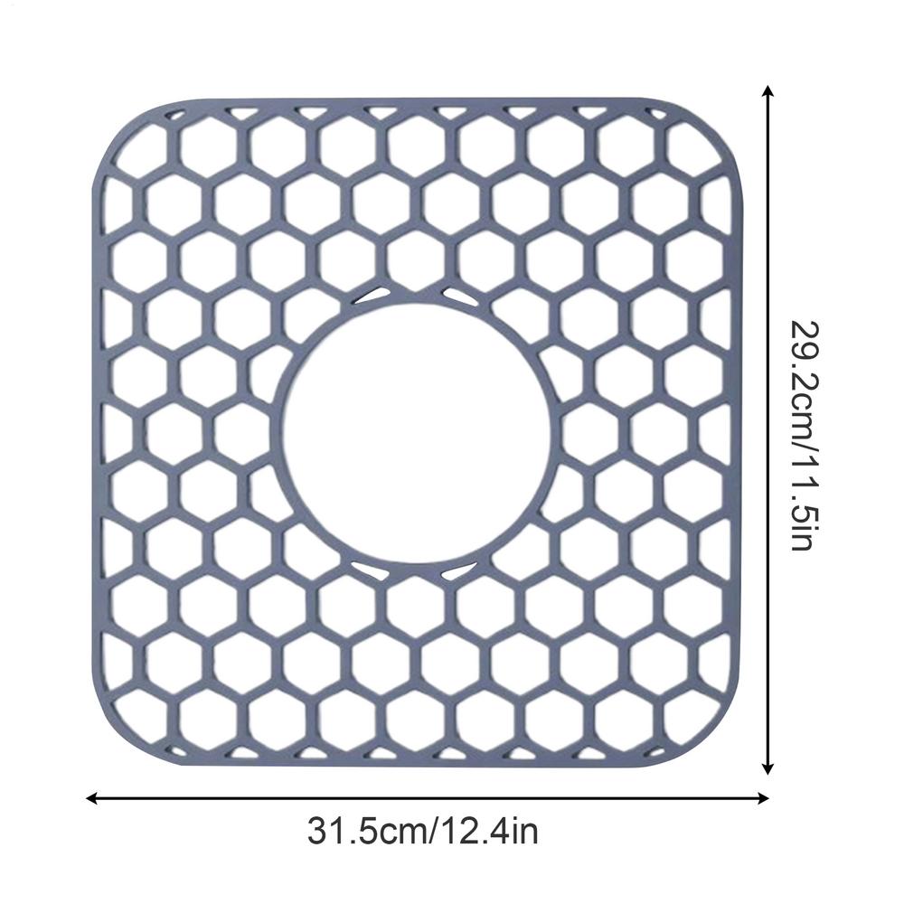 Защитные коврики для кухонной мойки Силиконовый коврик для мойки Защита для смесителя Нескользящая быстросохнущая подкладка со сливом по центру Подставка для посуды Кухня 2370₽