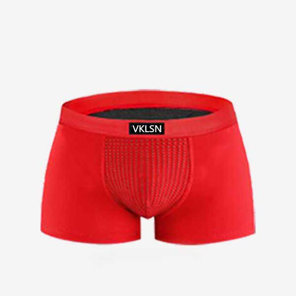 

Мужское нижнее белье, боксеры, мужские эластичные дышащие боксеры, удобные бесшовные мужские однотонные шорты, трусы 2XL красный