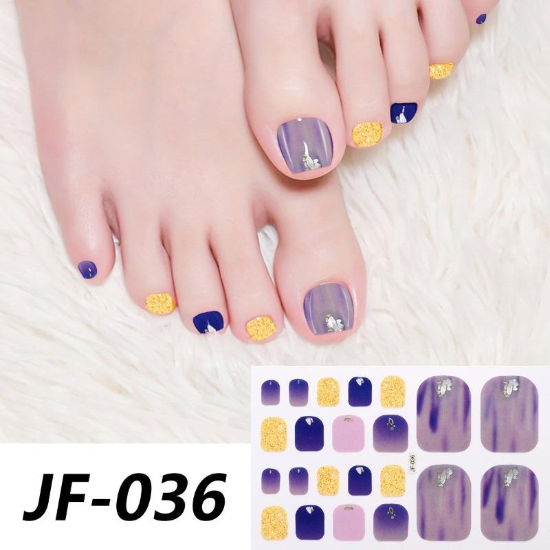 Naklejki na paznokcie u stóp w jednolitym kolorze, z brokatem i efektem kociego oka, wodoodporne, wybielające, pełne naklejki, naklejki na paznokcie u stóp, naklejki na paznokcie z efektem aurora