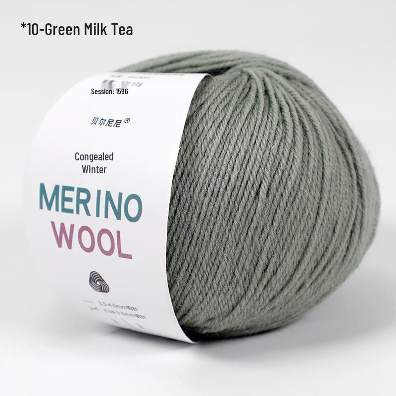 Merino Wool Yarn for DIY Knitting - Morandi Colors, Medium Thickness, Perfect for Hand-Knitted Hats.