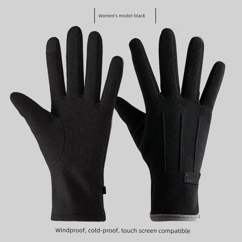 Autumn and Winter Warm Gloves, Windproof, Waterproof, Touch Screen Compatible, Unisex, Fleece-Lined Gloves for Electric Bike Riding