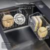 Sink holder Organizer, Suction Draining Rack, Kitchen Sponge Clear Silver 1pc