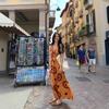 Travel Wear Seaside Vacation Temperament Printed V-Neck Dress Bohemian Beach Dress Summer