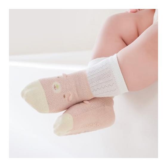 [HAYAHARU] Baby socks, 6-pair set, baby socks, spring/summer, girls, boys, children's socks, cotton, cute, anti-slip, antibacterial, easy to wear,