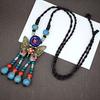 Collana in ceramica intrecciata in stile nazionale retrò, collana da donna, accessori per abbigliamento
