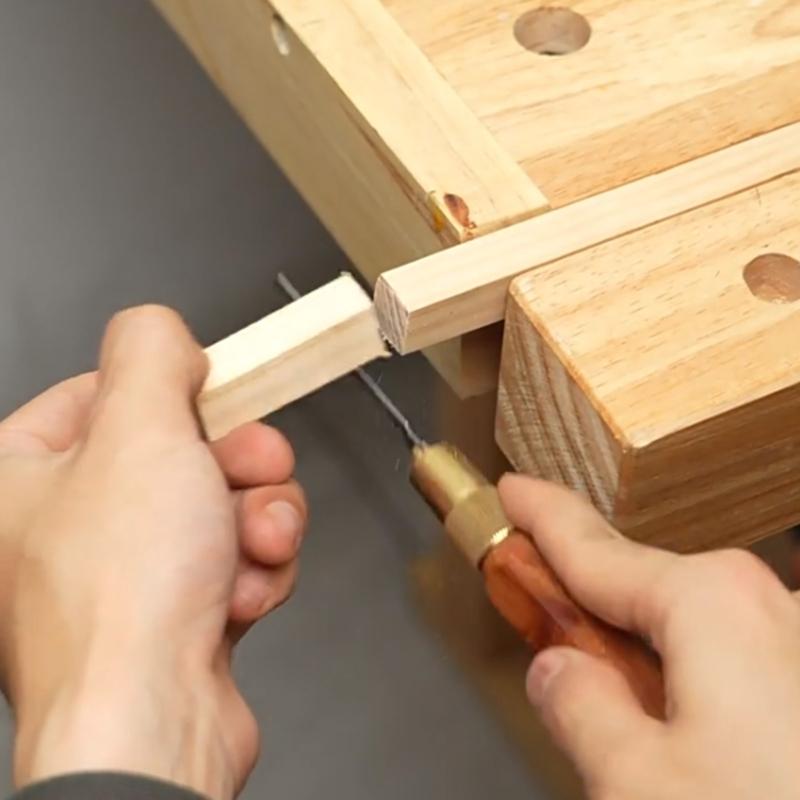 Holzfeilengriff Professioneller Feingeschliffener Feilengriff Ersatz mit Starken Metallmanschetten für Feilen Schneidwerkzeug
