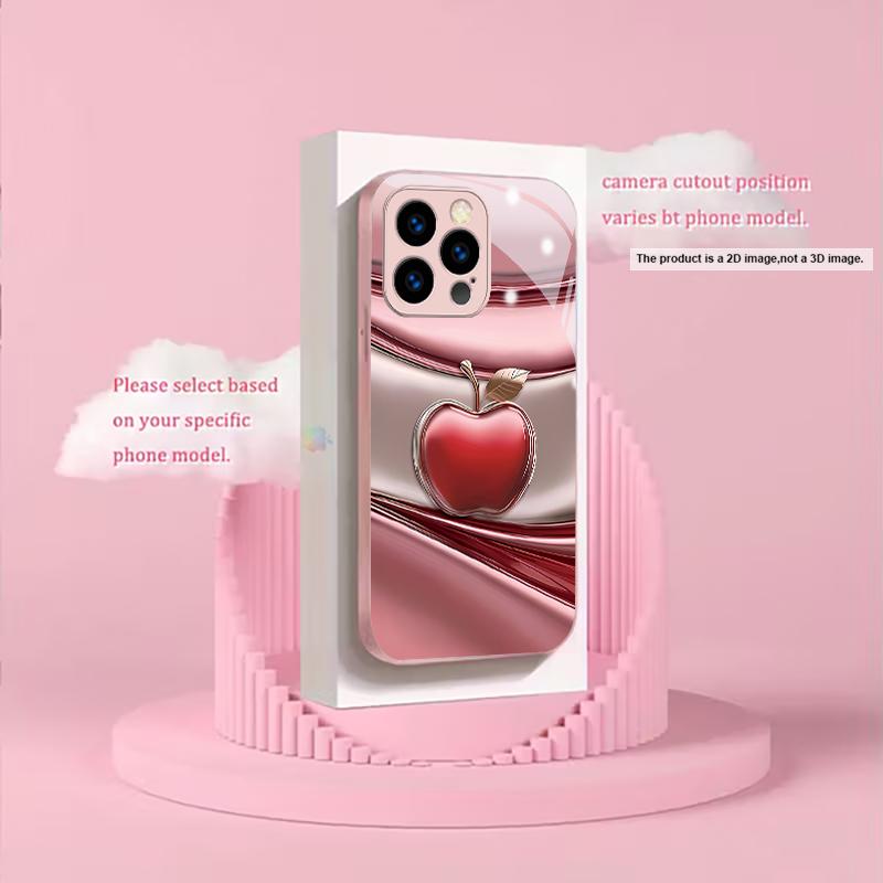 Custodia per telefono in vetro metallizzato rosa con bordo metallico per iPhone 11 12 13 14 15 16 17 Pro Max Plus 17Air 16E 7 8 X Xr XsMAX Cover