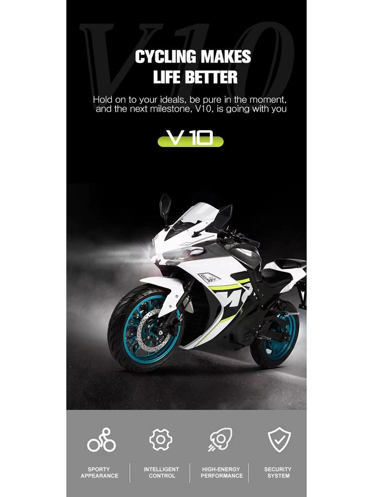 Foreign Trade R3 High-Speed Electric Sports Motorcycle: 72V, High Power, Racing Style, Long Endurance, Low-Profile Design