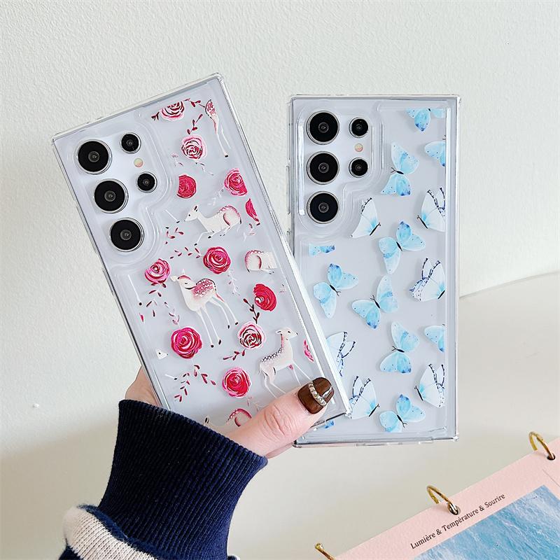 Butterfly Clear Case For Samsung Galaxy A15 A35 A55 A25 A54 A14 A24 A34 A13 A53 A23 A33 A73 A52 A32 A72 Soft TPU Back Cover