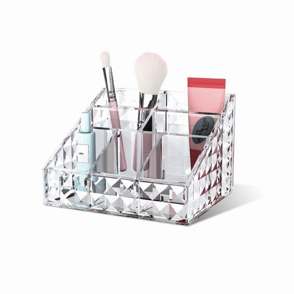 1pc Desktop Organiser Box, Acrylic Cosmetic Organiser Box, Lipstick, Makeup Brush and Skincare Organiser Box DROPSHIPPING