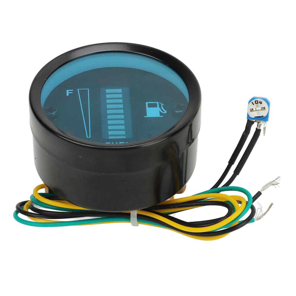 Motorcycle Fuel Level Gauge 52mm Housing Diameter LED Light Display Fuel Tank Fuel Level Meter 12V