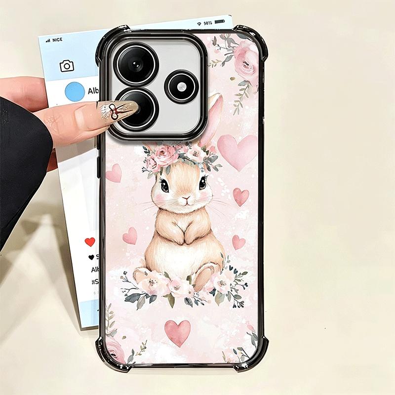 Cute Cartoon Bunny Rabbit Plating Phone Case For Xiaomi Poco X5 X6 X7 X8 Pro Max F8 Ultra F7 M8 M7 M5S Redmi 15C 15 14C 13C 13 X