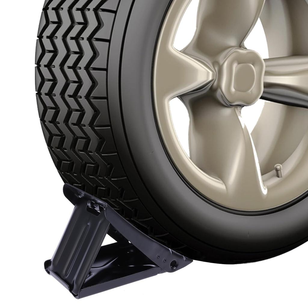 LIFKOME Tire Stopper, Tire Stopper, Anti-Slip, Durable, Metal, Portable, Prevents Vehicle Movement, Folding Type,