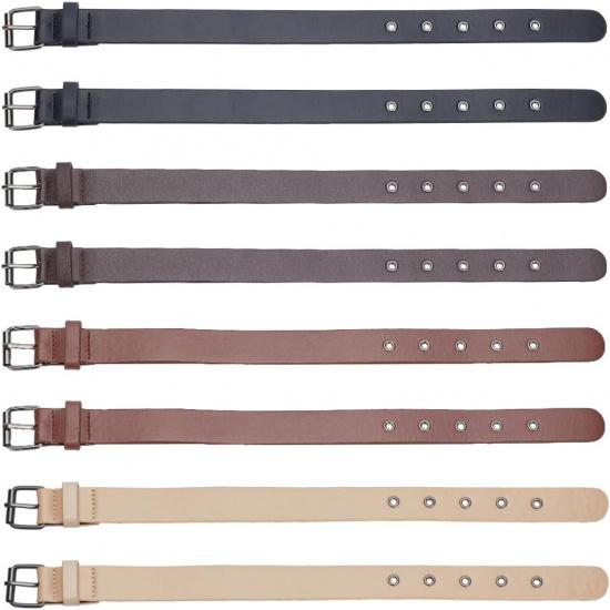 WEBEEDY 8 PCS Traditional Kilt Extender Straps 4 Colours Leather Cuff Belt Buckles PU Leather Adjustment Strap with Metal Square Buckle for Shirt