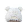 Cute new winter bear plush ear protection knitted hat fashionable versatile face small wool hat women
