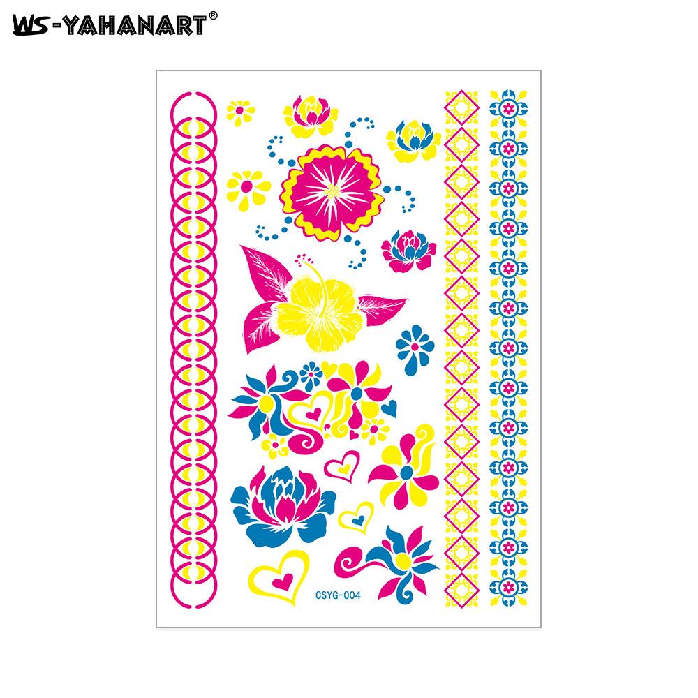 Creative Fluorescent Waterproof Full Arm and Face Tattoo Sticker