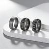 Trendy Stainless Steel & Titanium Silver Ring Set