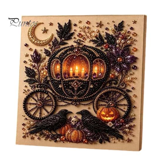 Artisanat Créatif Halloween Perles Bijoux Kit Perles Imitation, Kit Peinture DIY Citrouille Fantôme Ensemble d'Artisanat 3D pour Adultes, Murs Faits Main Idées Cadeaux Créatifs pour Fêtes