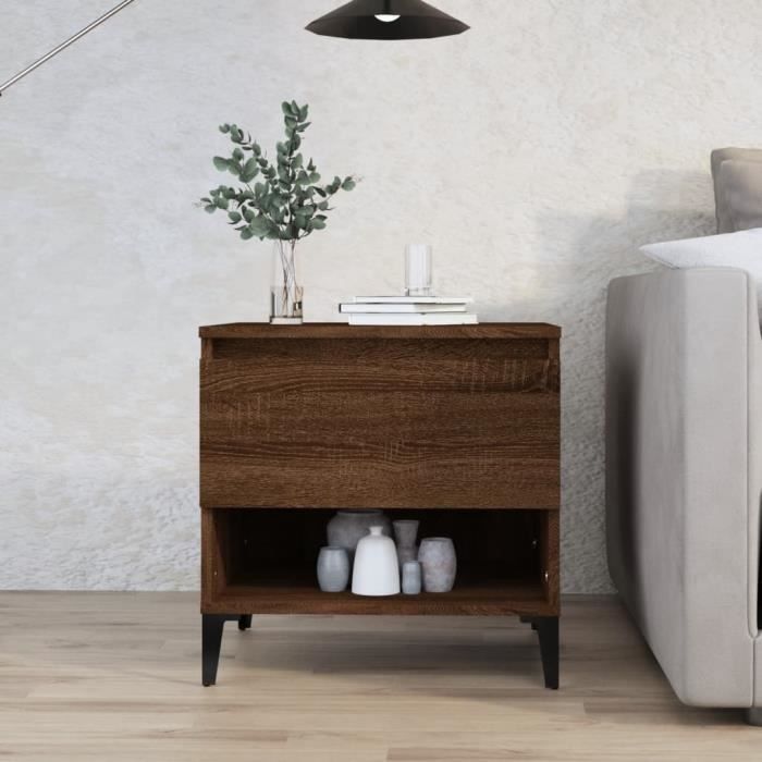 VidaXL Table d'appoint Chêne marron 50x46x50 cm Bois d'ingénierie 819562