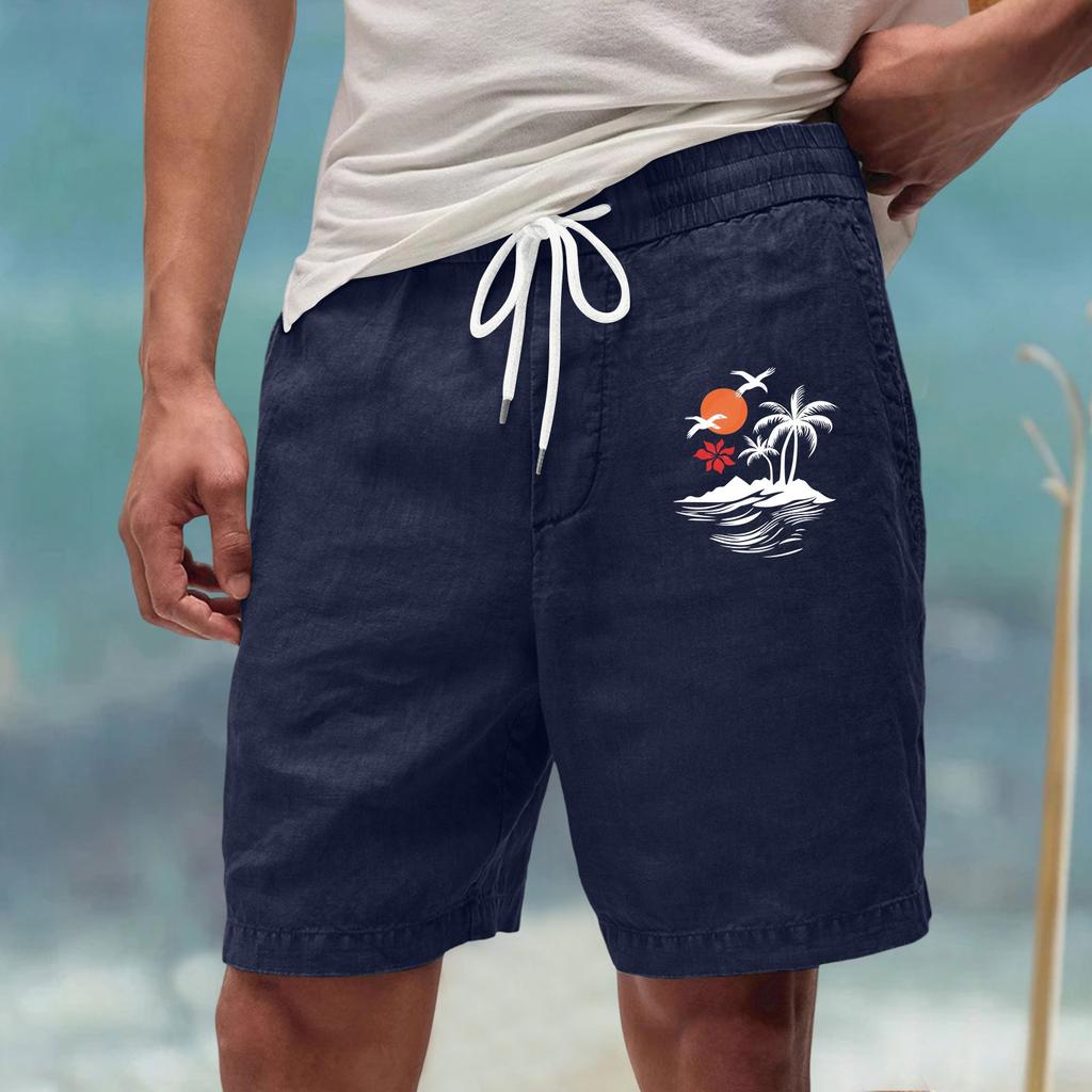 Pánské letní velké ležérní volné sportovní kalhoty plážové šortky