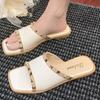 Women's summer new rivet designer open-toe slippers casual comfortable thick-soled non-slip wear-resistant flip-flops36--43sizes