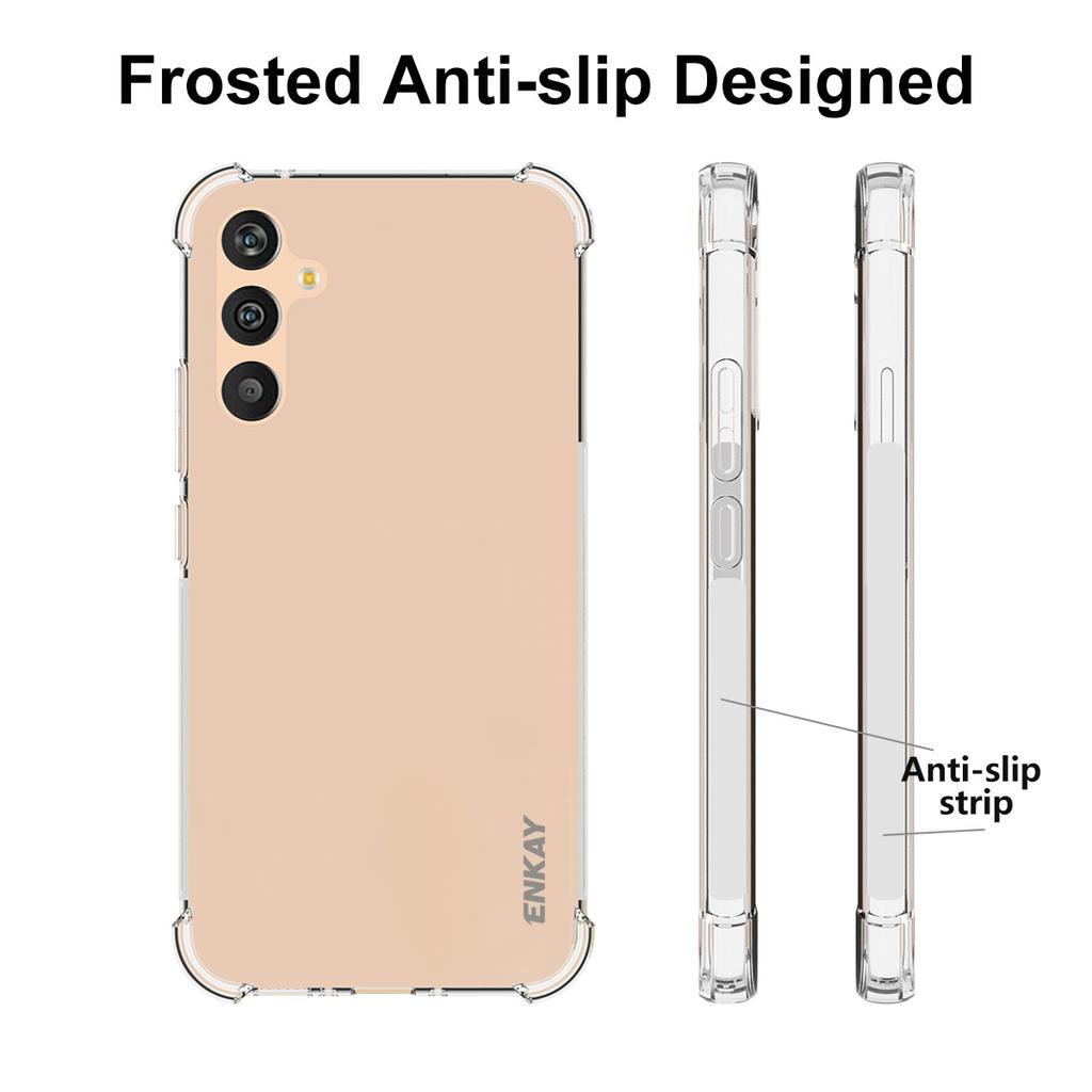ENKAY HAT PRINCE For Samsung Galaxy A34 5G Anti-slip Clear Phone TPU Case with High Aluminium-silicon Glass Screen Film