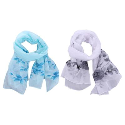 Delicate Ladies Long Wrap Rose Flower Printed Shawl Scarf Scarves Chiffon