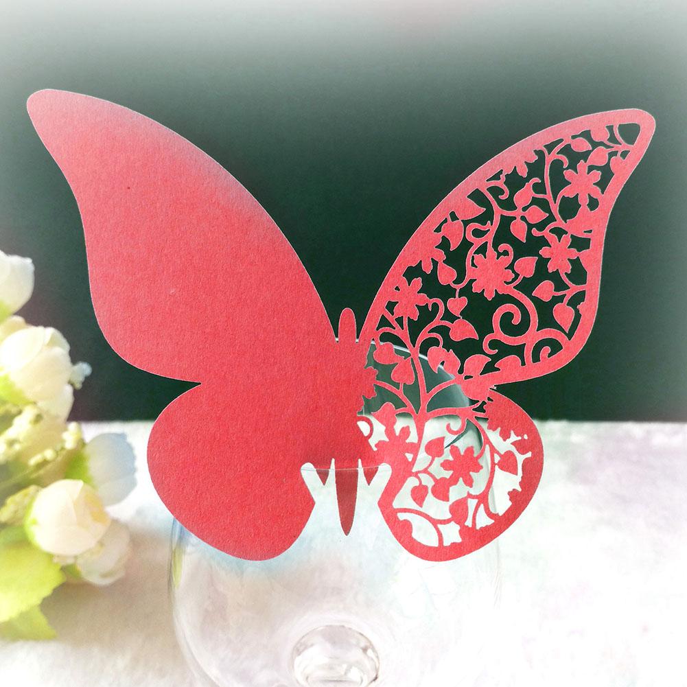 20pcs   Shape Wedding Hollow Name Place Cards For Wine Glass Table Decoration(White)