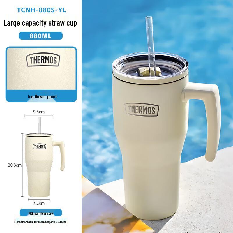 Thermos TCNH-880S Dual-Drink Straw Insulated Stainless Steel Bottle