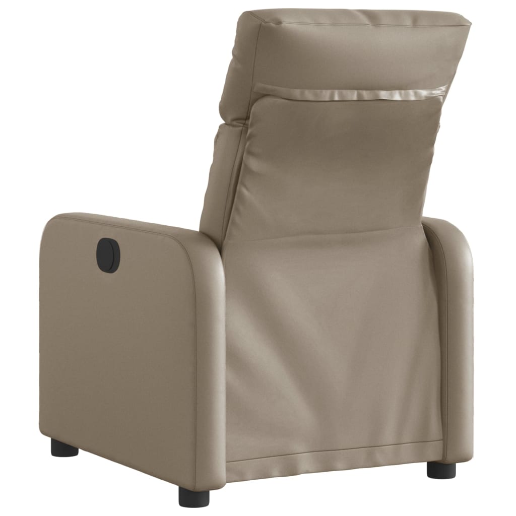 Electric Recliner Chair Cappuccino Brown Faux Leather
