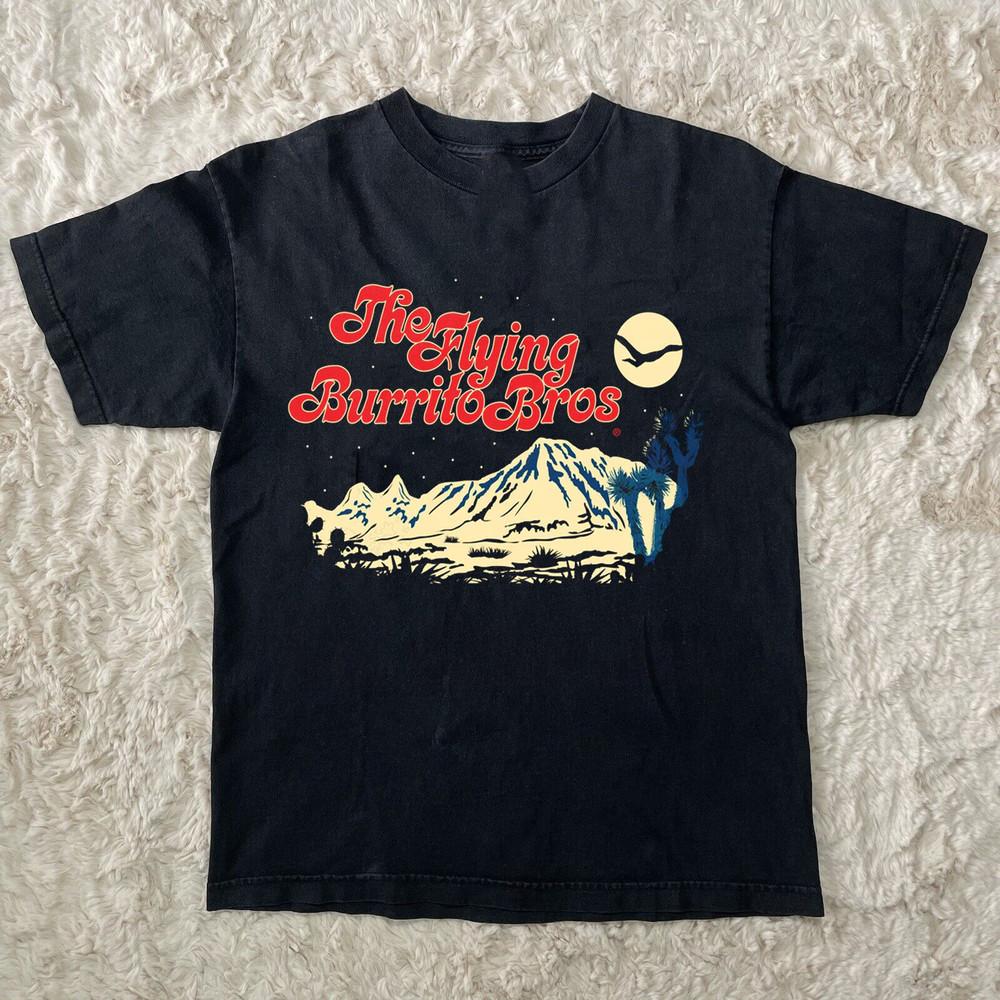 NEW Flying Burrito Bros Desert Night Short Sleeve Black All Size Shirt Unisex T-Shirt S