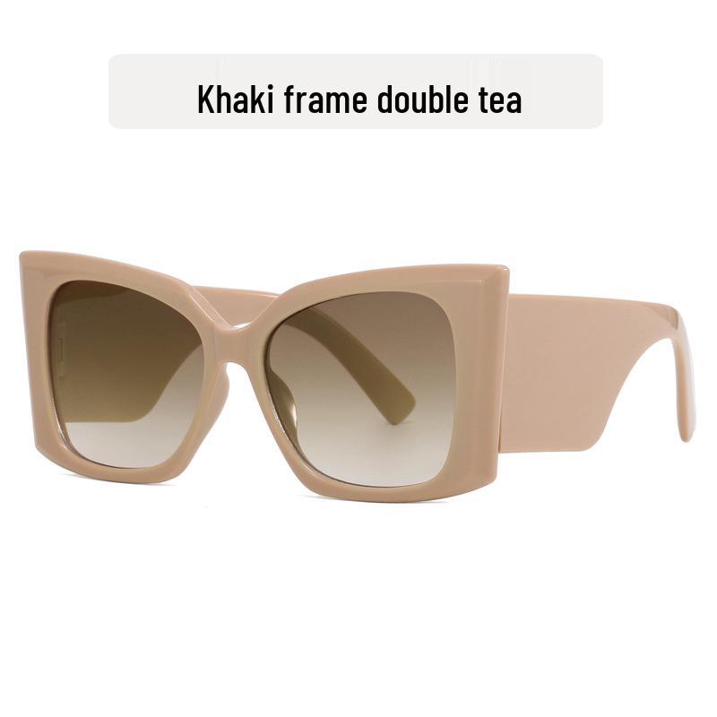 Retro Cat Eye Large Frame Sunglasses for Women – European and American Fashion, High-End Sun Protection, Trendy Street Style