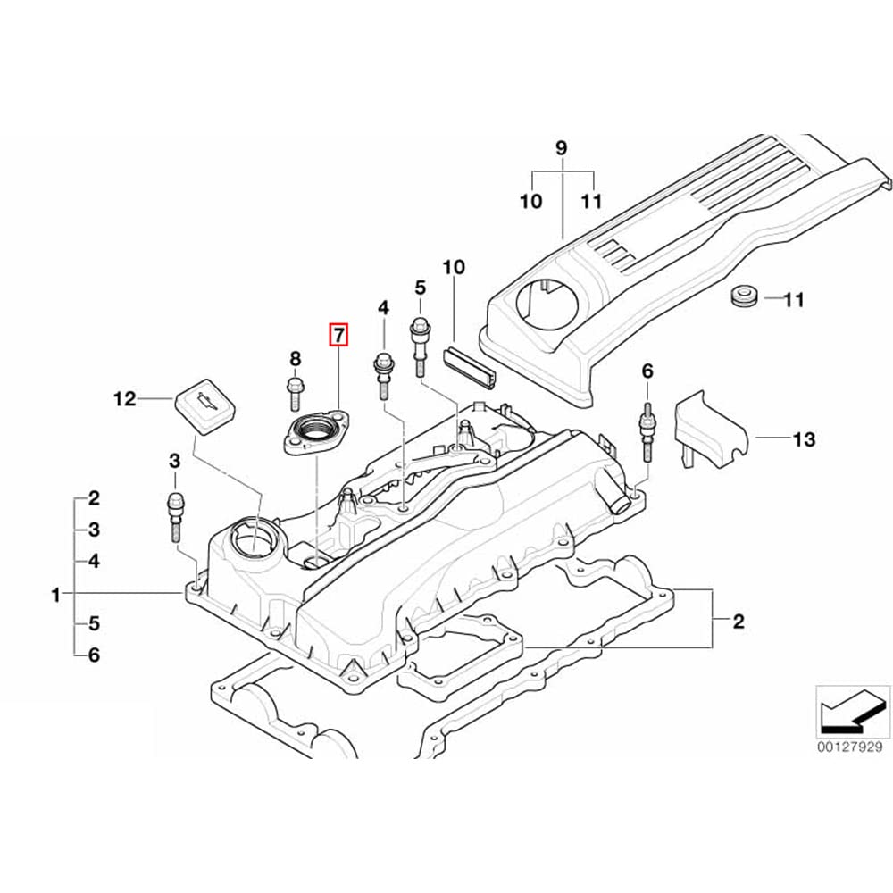 1137750 Eccentric Shaft Actuator Gasket to Valve Cover for BMW 1,2,3,4,5,6,7,M3,M4,X1,X3,X4,X5,X6,Z4 Series F07 F10 520i 535i 640i etc. Replace