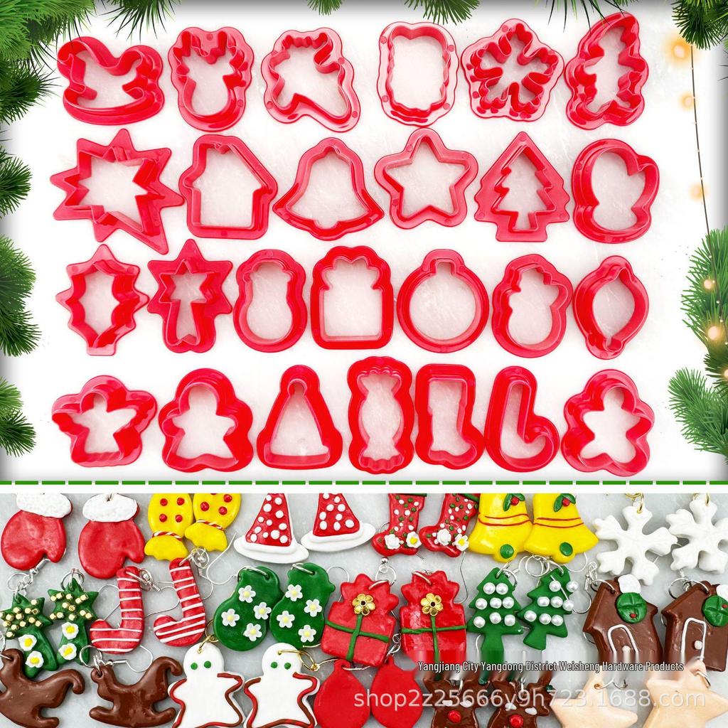 26 Polymer Clay Earring Cutters: Christmas Jewelry DIY Molds