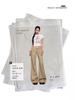 Women's Plus Size Khaki Micro-Flare Retro Bell Bottom Jeans