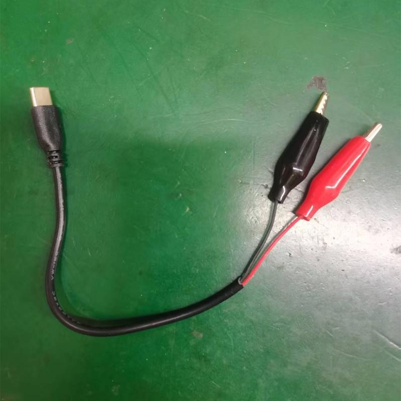 Type C Male to Double Alligator Clip Test Detection Cable for Electronic Laboratory Power Supply Wire Test Leads Cord
