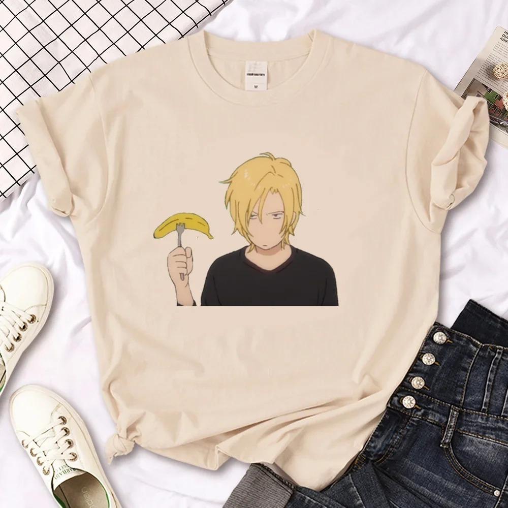Banana Fish Tshirt Women Summer Streetwear Japanese Top Girl Harajuku Clothes Fashion Casual Graphic Clothing Short Sleeve