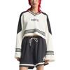 Adidas Originals V-Neck Loose Long Sleeve Sweatshirt Women Sweatshirt Off-White JX7597