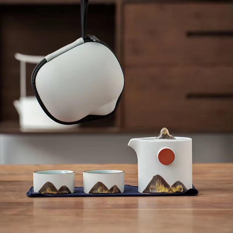 

Ink Wash Ceramic Portable Travel Tea Set