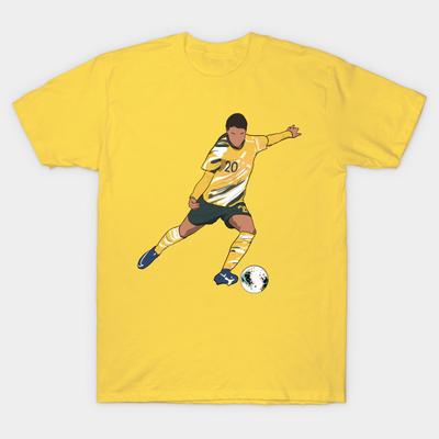 Herren Schwarzes T-Shirt mit Aufdruck Sam Kerr Australien Matildas No-Cut Transferpapier Druck Baumwoll-T-Shirt