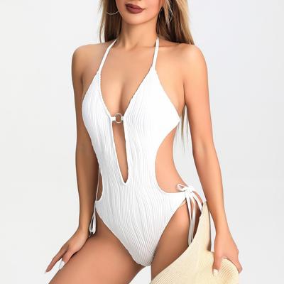Traje de baño sexy hueco con ajuste siamés europeo y americano para mujer
