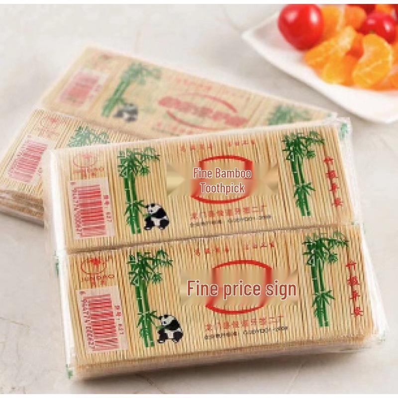 Double-Ended Extra Fine High-Quality Bamboo Toothpicks for Home Use 10 pieces double-ended toothpicks * 1 pack
