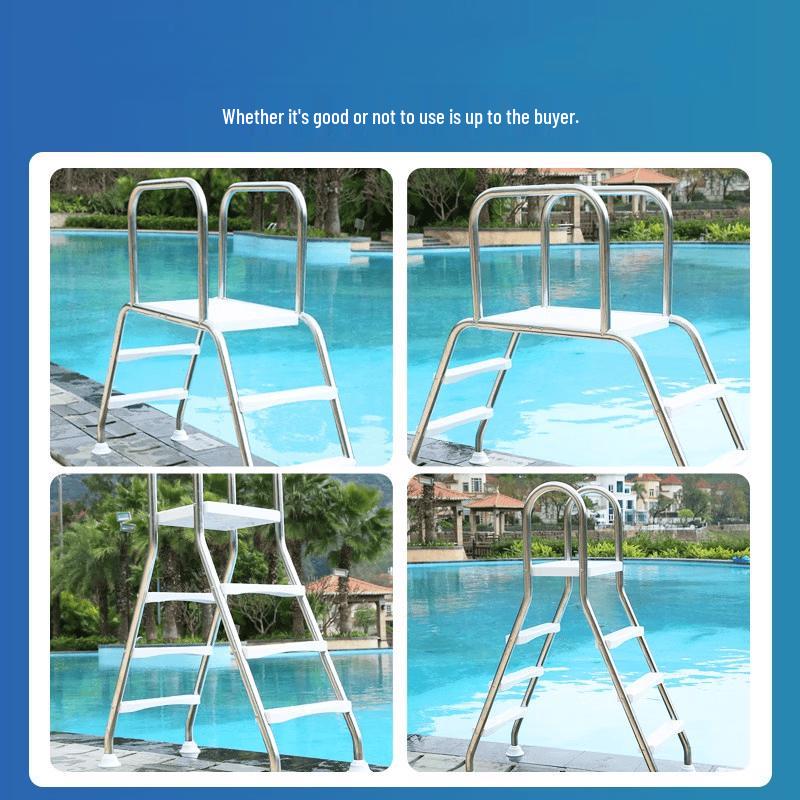 Jundingying Thickened Fixed 3+3 Step Stainless Steel Pool Ladder