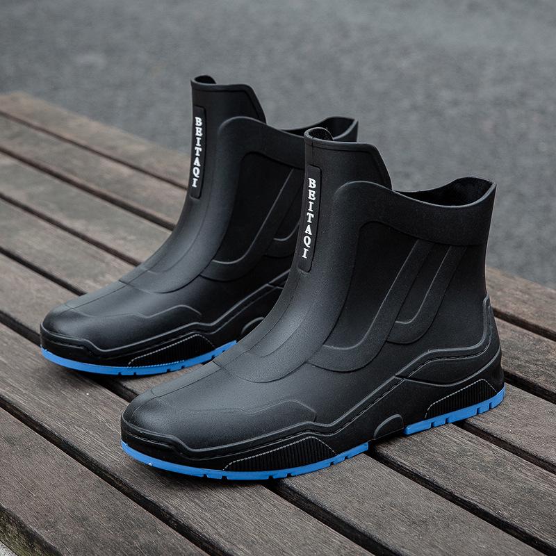 Korean-Style Waterproof Couple's Rain Boots - Anti-Slip, Short Tube Rubber Shoes