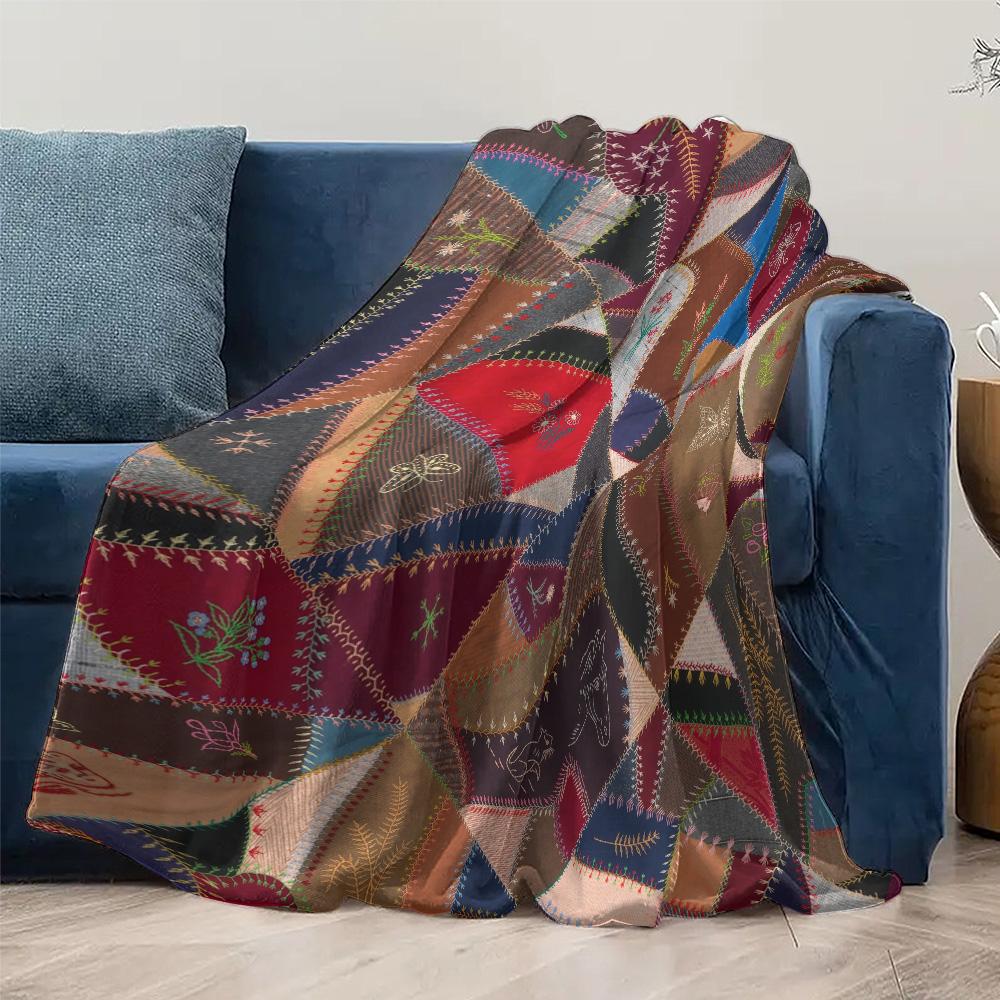 Patchwork Quilt Blanket Vintage Ethnic Throw Sofa Bed Cover Decorative Bedspread Home Textile