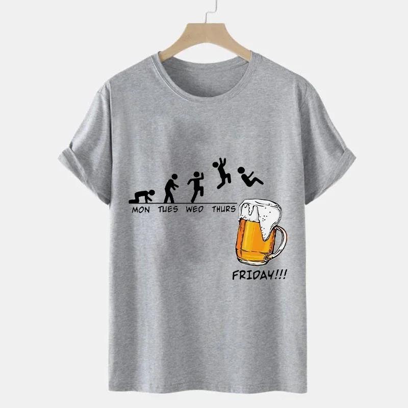 Men T-Shirts Mon Tues Wed Thurs Friday Beer Men Summer Tshirt Harajuku Streetwear Hip Hop Mens T Shirt Male Fashion Trend Tees