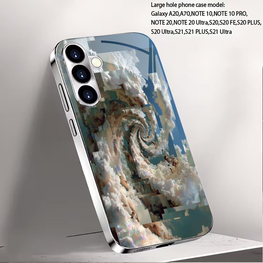 Cloud Layer PhoneCase Simplicity Highend Electroplating Glass PhoneCase for Samsung Galaxy S26 S25 S24 S23 S22 S21 FE,Ultra,Plus