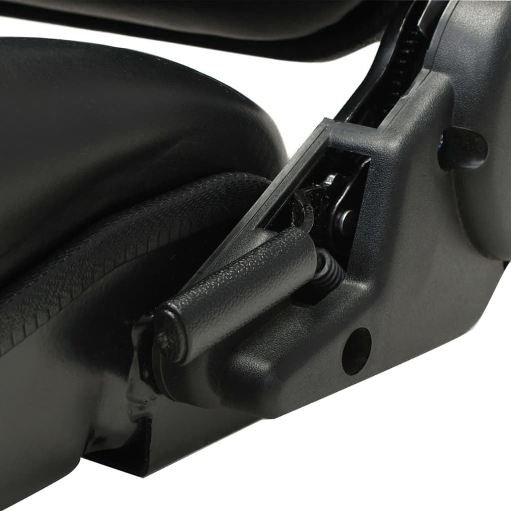 Forklift and Tractor Seat with Adjustable Backrest Black